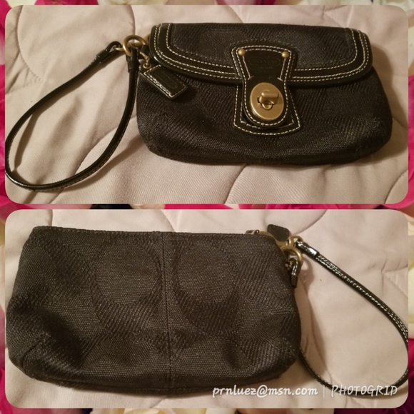 Coach Handbags - Coach Legacy Signature Capacity Flap Wristlet